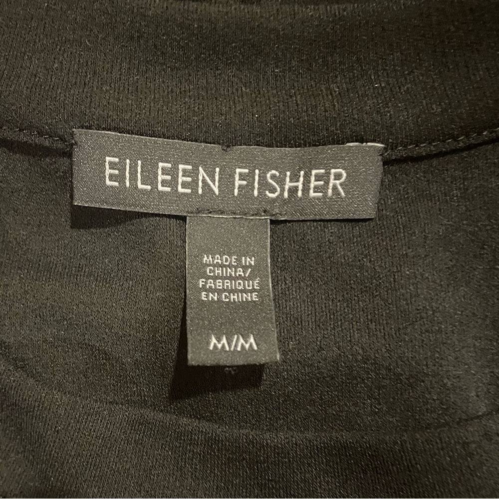 Eileen Fisher Black Silk Top Medium - Picture 5 of 6